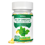 KKMULL Oil of Oregano with Black Seed Oil - Mineral nutritional supplements - Support Immune & Digestion - Gluten, Soy & Sugar Free - 60 Softgels